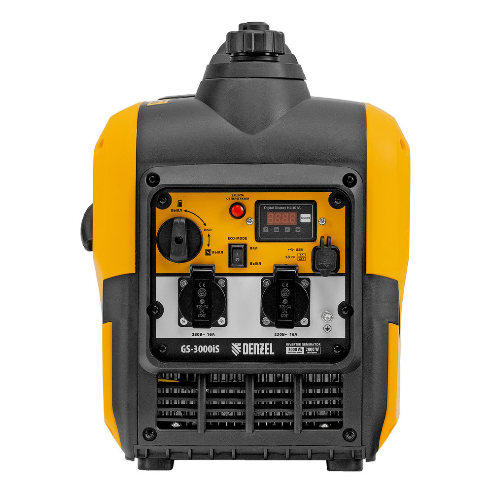 Генератор инверторный GS-3000iS, 3,0 кВт, 230 В, закрытый корпус, ручной старт DENZEL (94716)