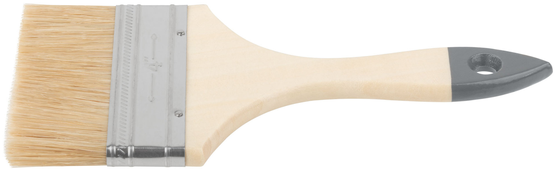 Кисть флейцевая Лайт, натур. cветлая щетина, деревянная ручка 4 (100 мм) (00808)