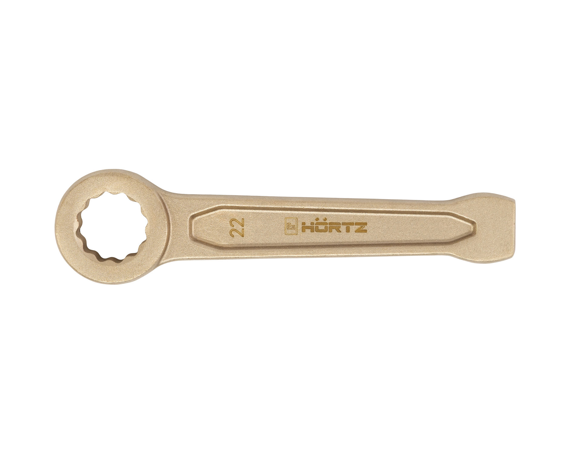 Ключ гаечный накидной ударный 22 искробезопасный сплав AlCu, HORTZ