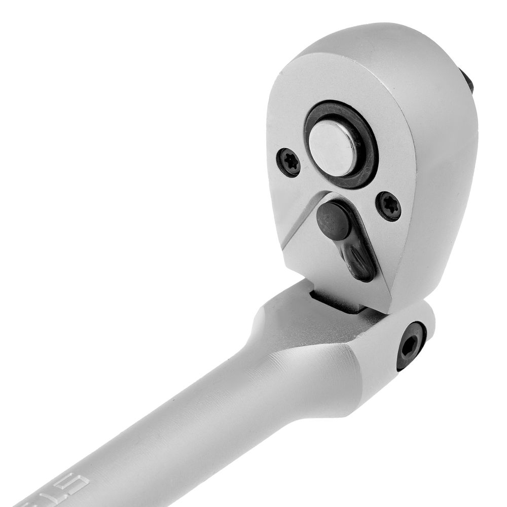 Ключ-трещотка шарнирный 3/8, СrV, 72 зуба, с быстрым сбросом, матовый хром Stels