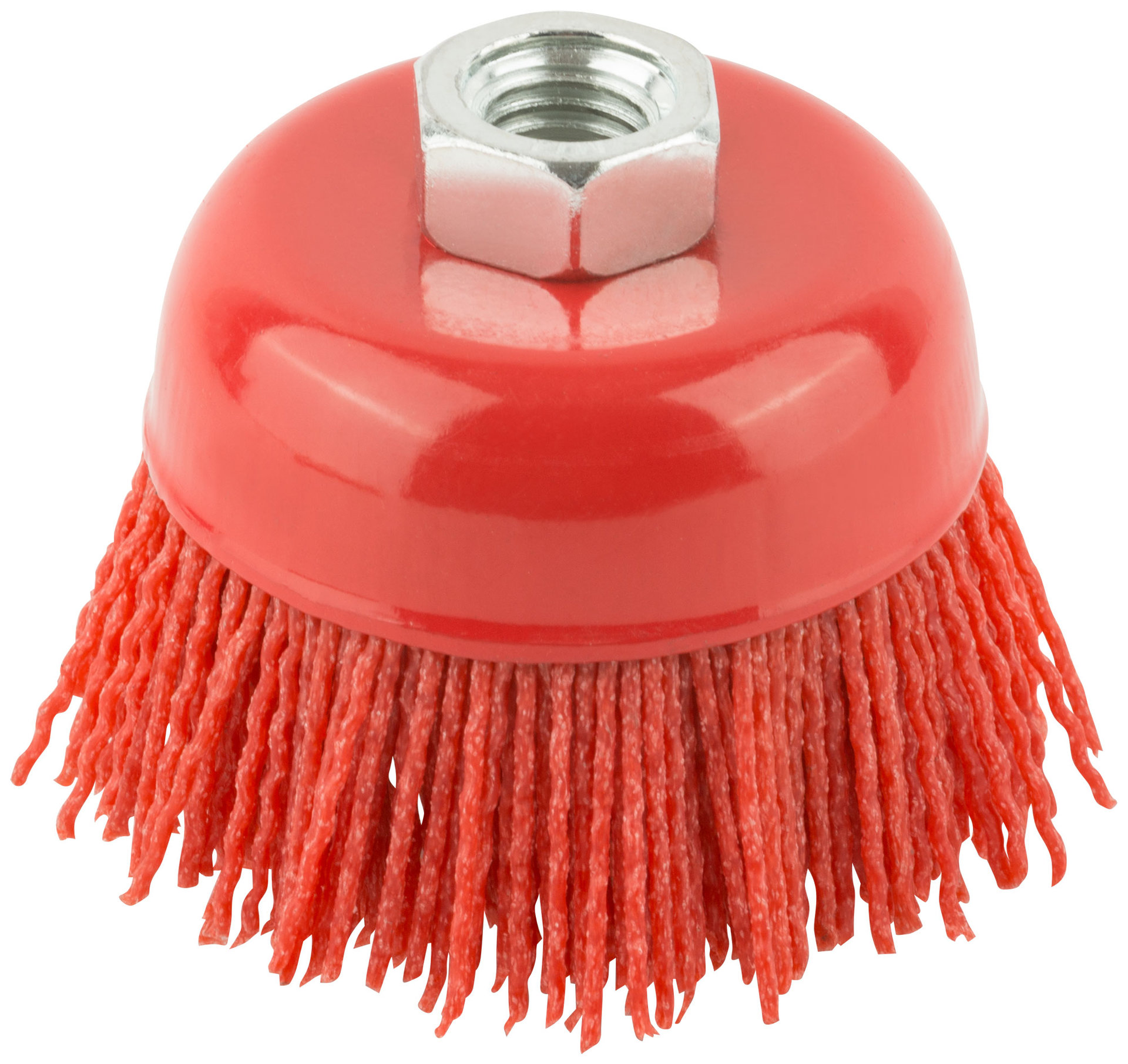 Корщетка-чашка нейлоновая, гайка М14, Профи 75 мм (38797)