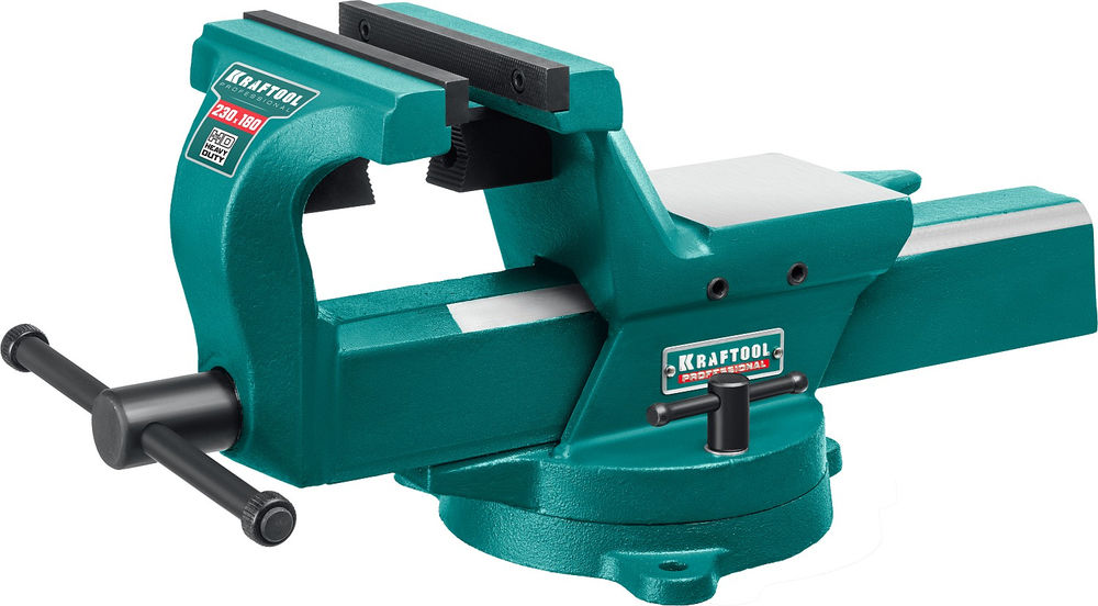 Кованые стальные тиски FORGE--180/230, с регулировкой компенсации люфта KRAFTOOL 32700-230