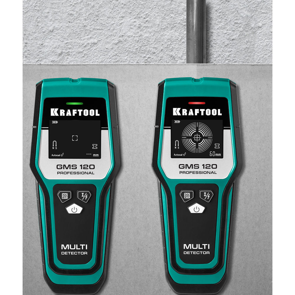 Универсальный детектор проводки GMS-120, ЖК дисплей KRAFTOOL 45298