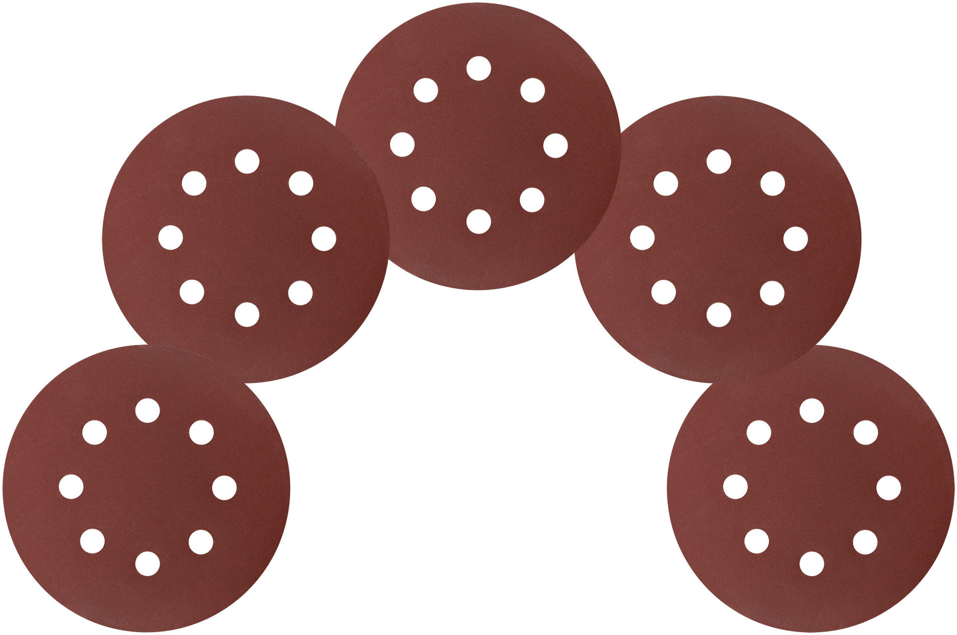 Круги шлифовальные с отверстиями (липучка), алюминий-оксидные, 125 мм, 5 шт. Р 400 (39791)