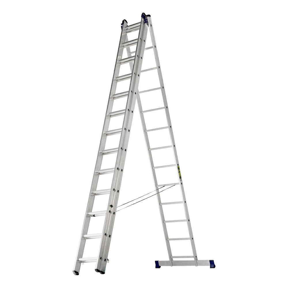 Лестница, 3 х 13 ступеней, алюминиевая, трехсекционная, Сибртех (97823)