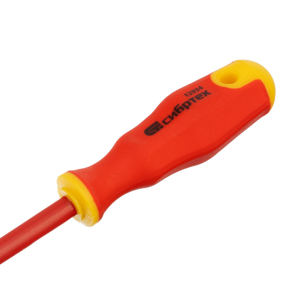 Отвертка диэлектрическая PH0 х 75 мм, CrV, до 1000 В, двухкомпонентная рукоятка Сибртех (12934)