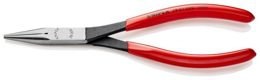 Плоскогубцы монтажные, плоскокруглые губки 34 мм, длина 200 мм, фосфатированные, обливные ручки (KN-2821200)