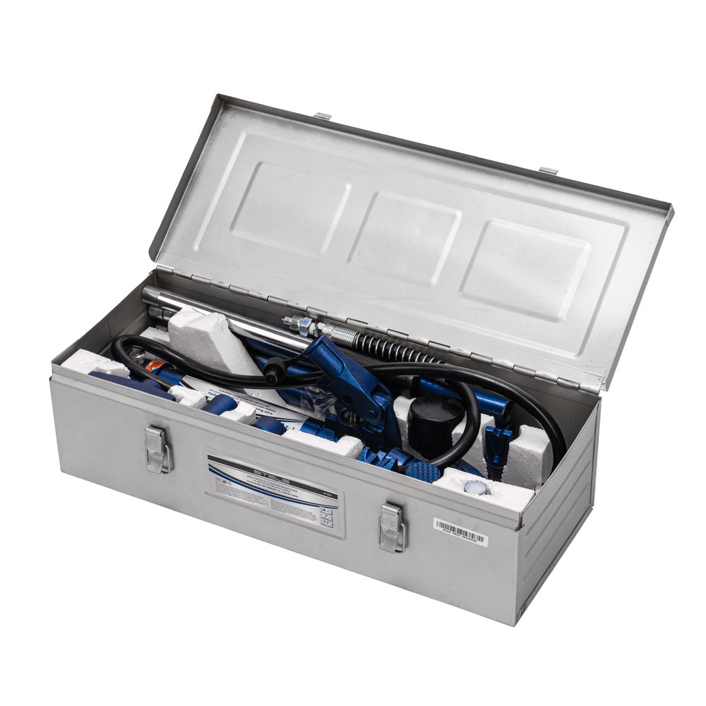 Растяжка гидравлическая, 4 т, набор из 17 предметов, 7 сменных насадок, в металлическом кейсе Stels (51352)