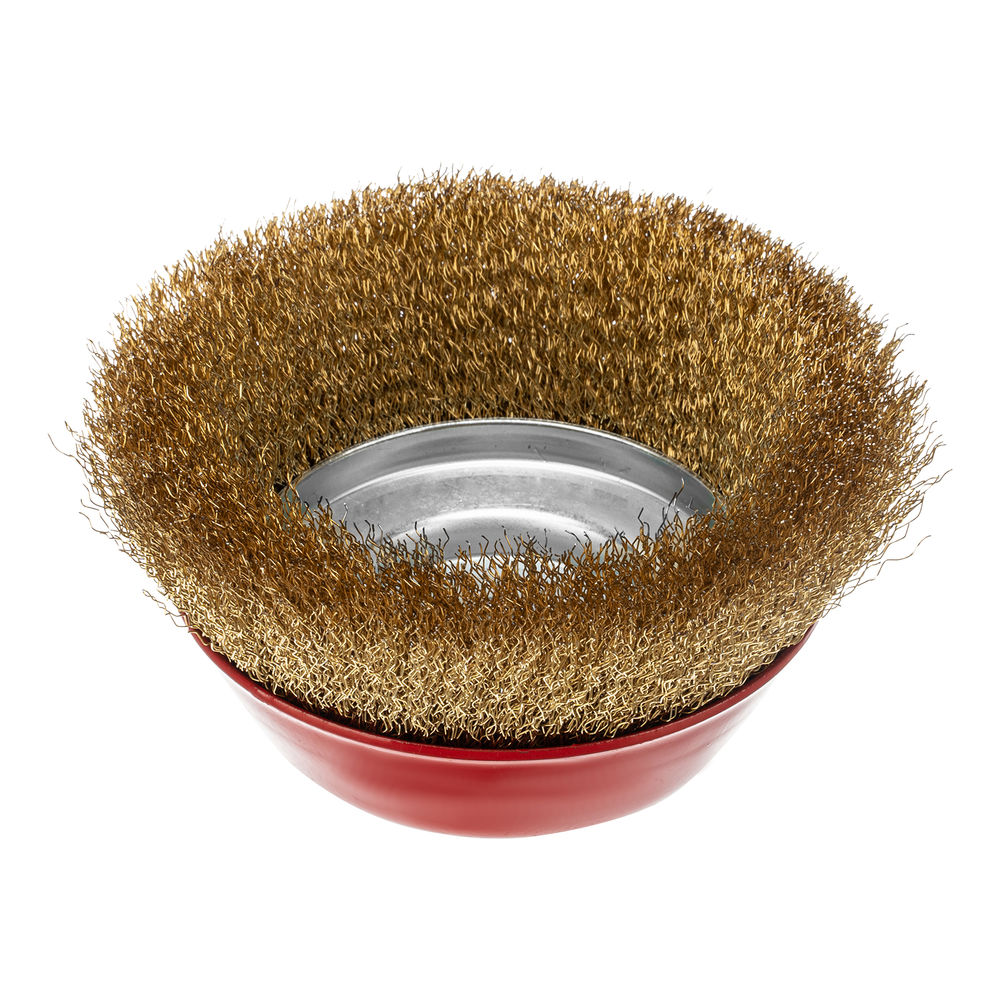 Щетка для УШМ, 150 мм, М14, чашка, латунированная витая проволока Matrix (74607)