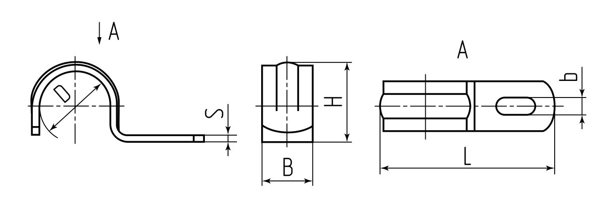 Скоба из нержавеющей стали СМО (INOX) 48-50 (Fortisflex) (80978)
