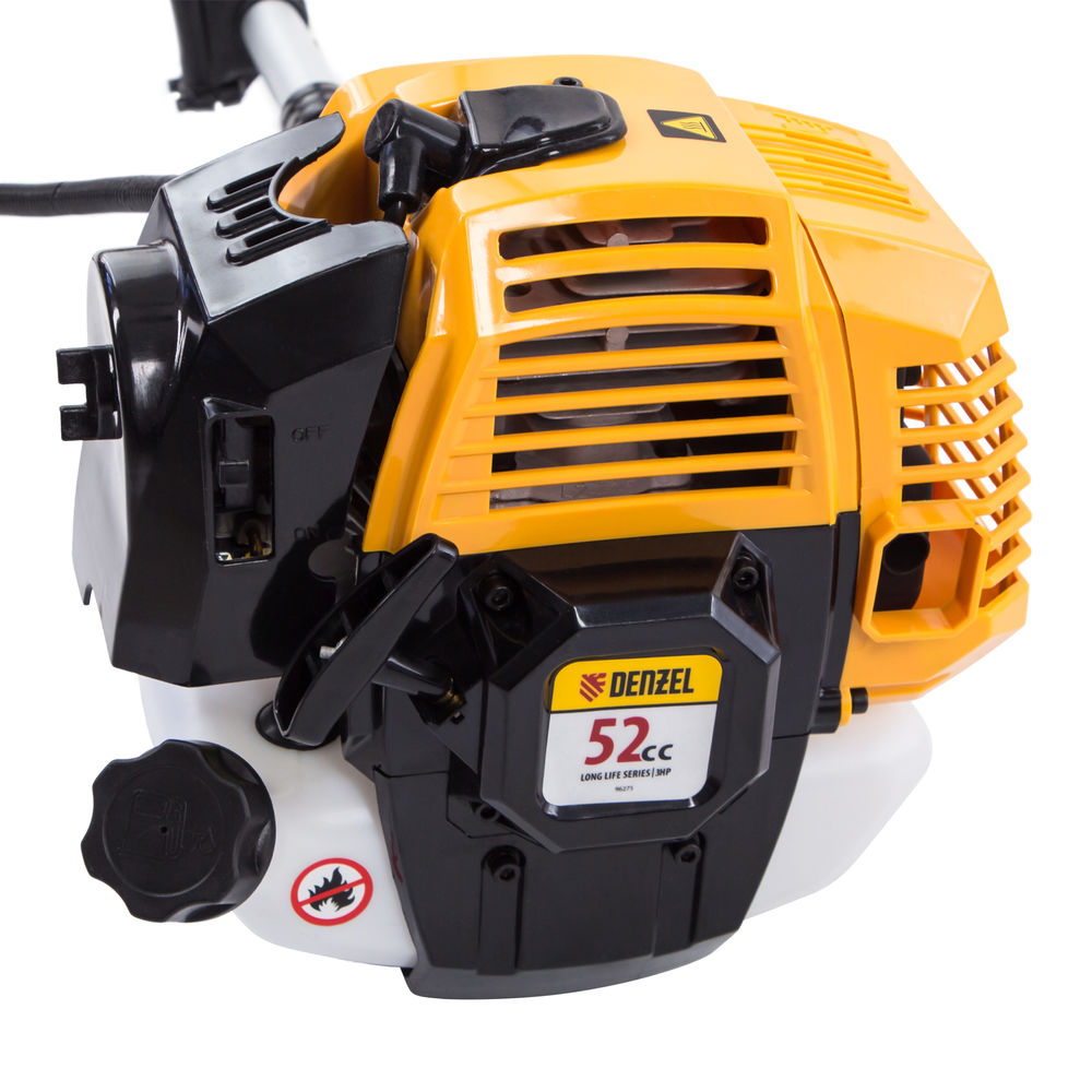 Триммер бензиновый DR-52, 52 см3, неразъемная штанга, состоит из 2 частей Denzel (96275)