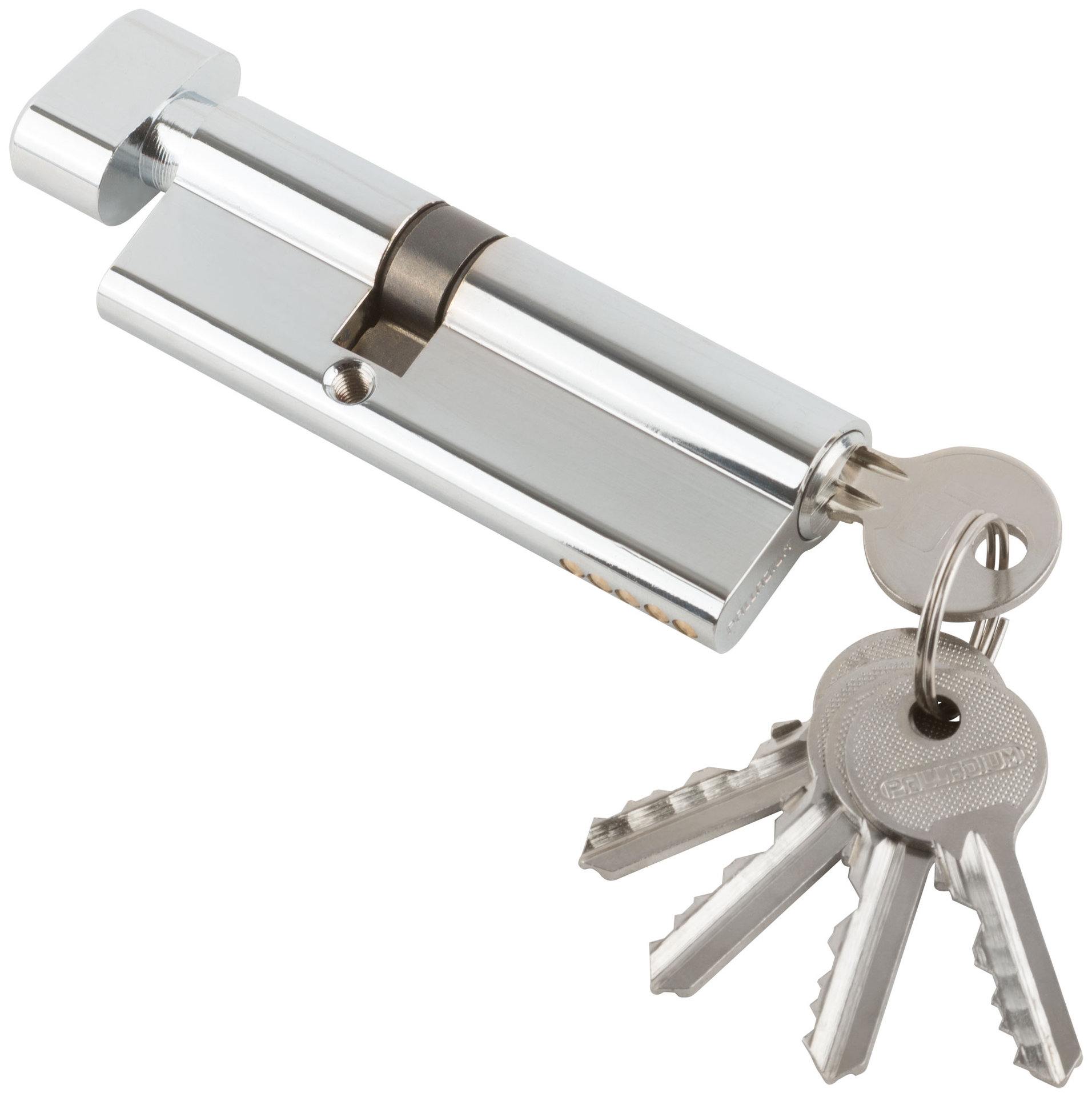 Цилиндровый механизм PALLADIUM асимметричный, 90 мм, ключ-завертка, хром (67247)