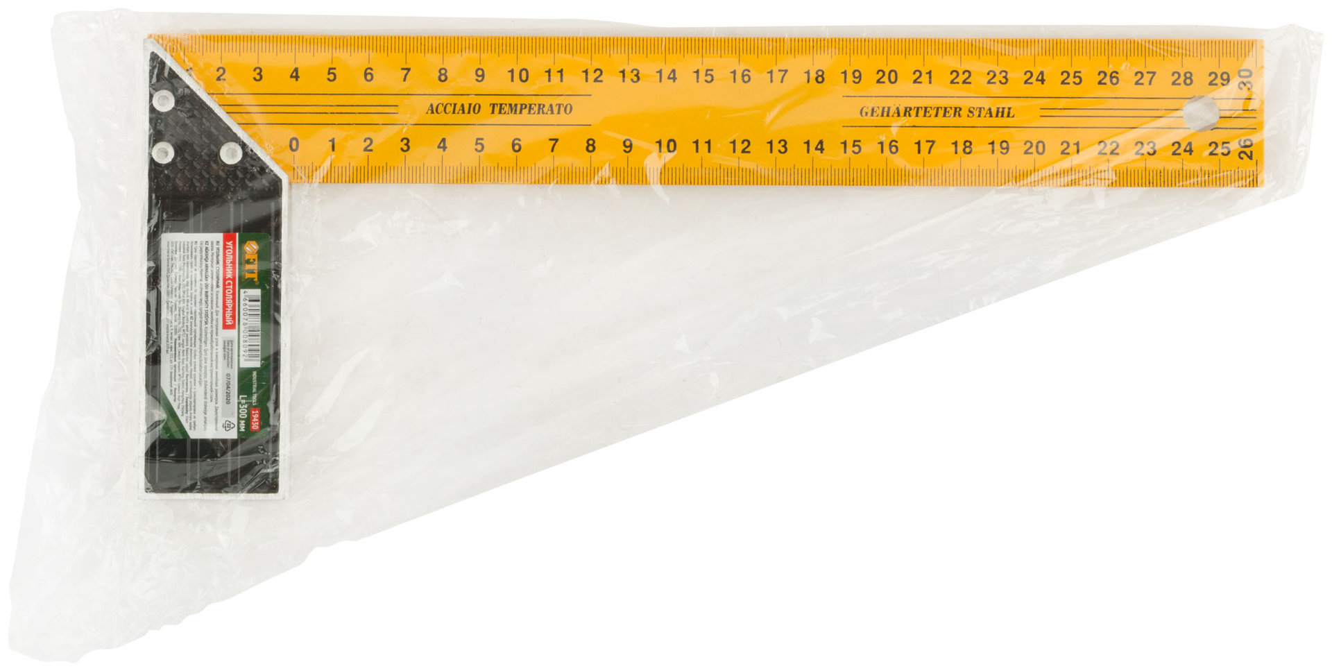 Угольник столярный желтый усиленный 300 мм (19430)