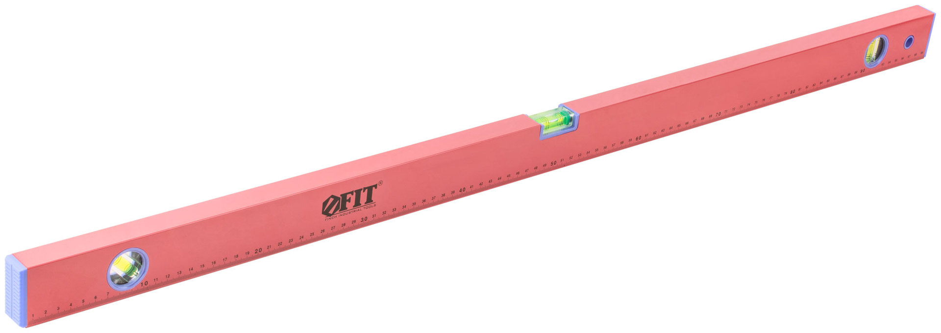 Уровень Стандарт, 3 глазка, красный корпус, фрезерованная рабочая грань, шкала 1000 мм (18060)