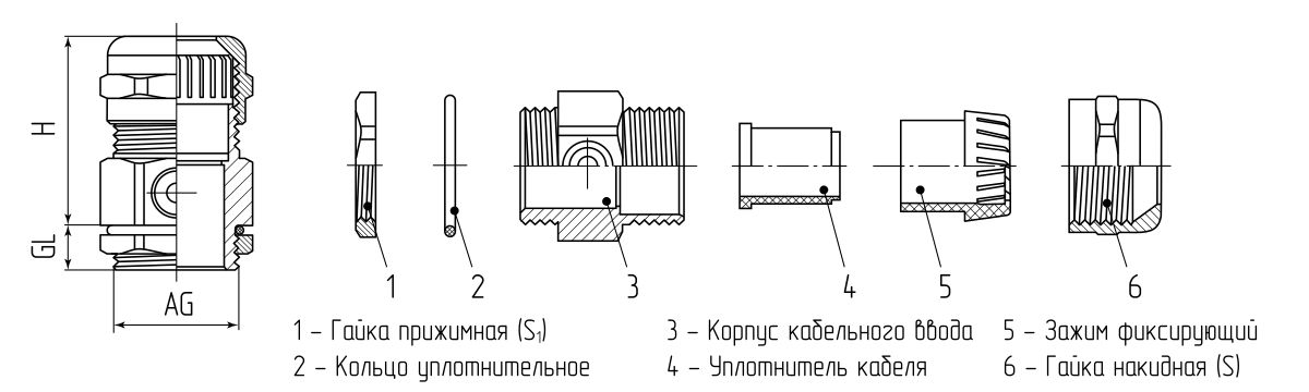 Ввод кабельный латунный вентилируемый ВК-ВМ-М12 (4-8 мм) (Fortisflex) (88243)