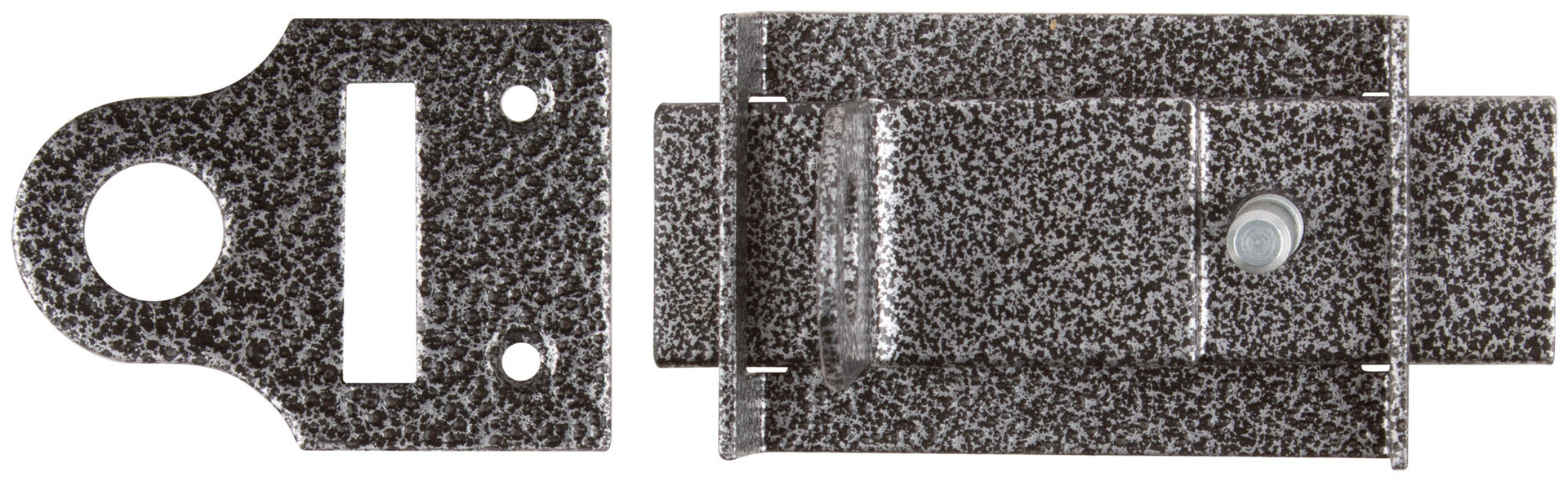 Засов накладной с проушинами, серебро (66676)