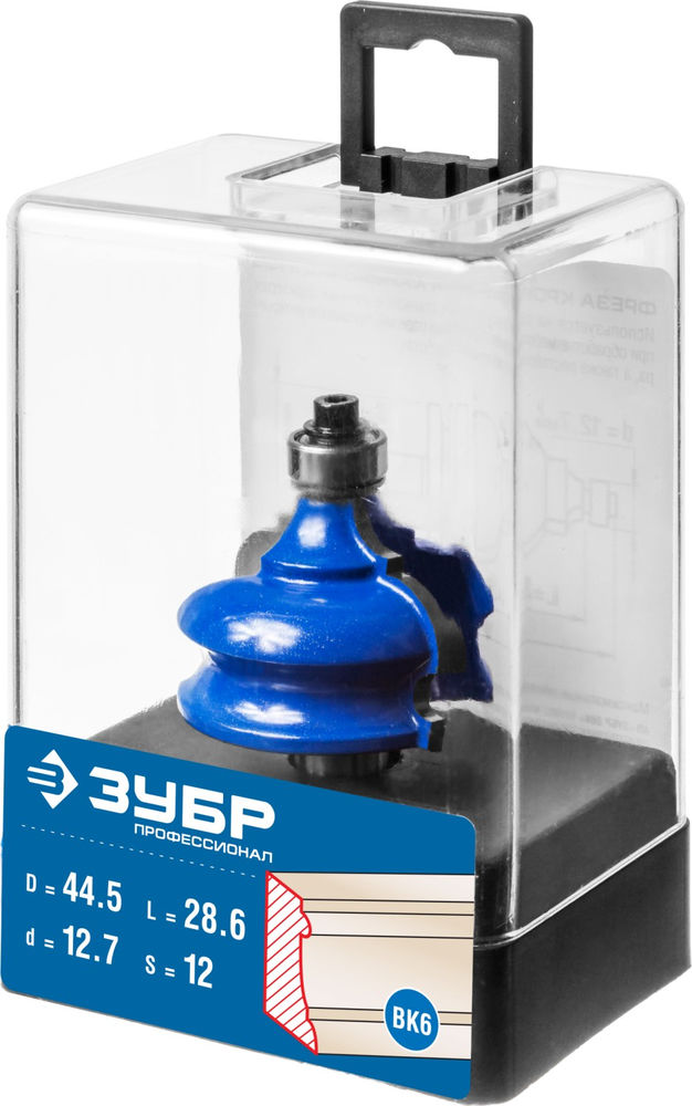 Фреза кромочная фигурная №4 44.5?28 мм хвостовик 12 мм ЗУБР Профессионал 28715-44.5