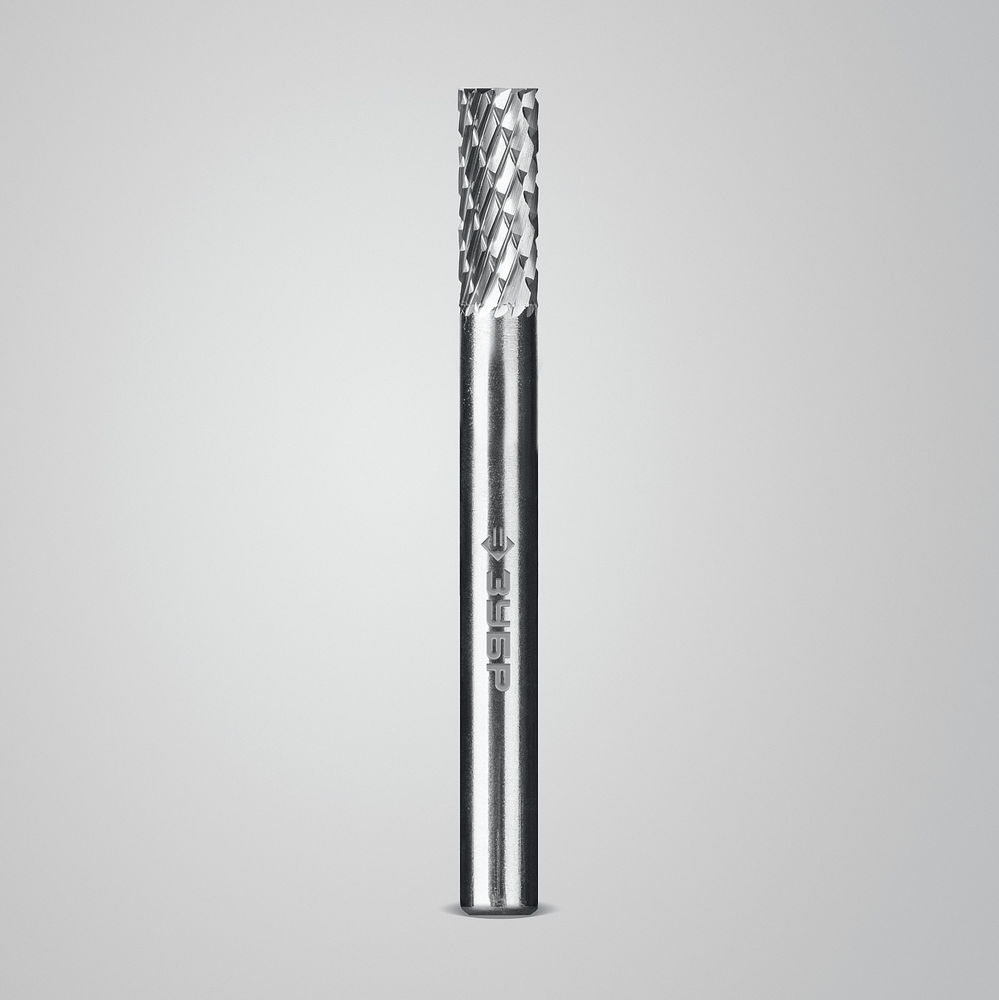 Борфреза твердосплавная 6?16 мм тип B цилиндр с торцевыми зубьями хв-к 6 мм Профессионал ЗУБР 28801-6-16