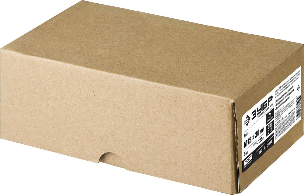 Винт с внутренним шестигранником М12?30 мм DIN 912 кл. пр. 8.8 цинк 5 кг Профессионал ЗУБР 30318-12-030