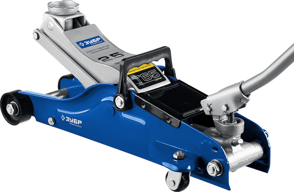 Подкатной домкрат с низким подхватом и поворотной ручкой 2.5 т 90 - 360 мм Профессионал ЗУБР Т-65 43057-2.5
