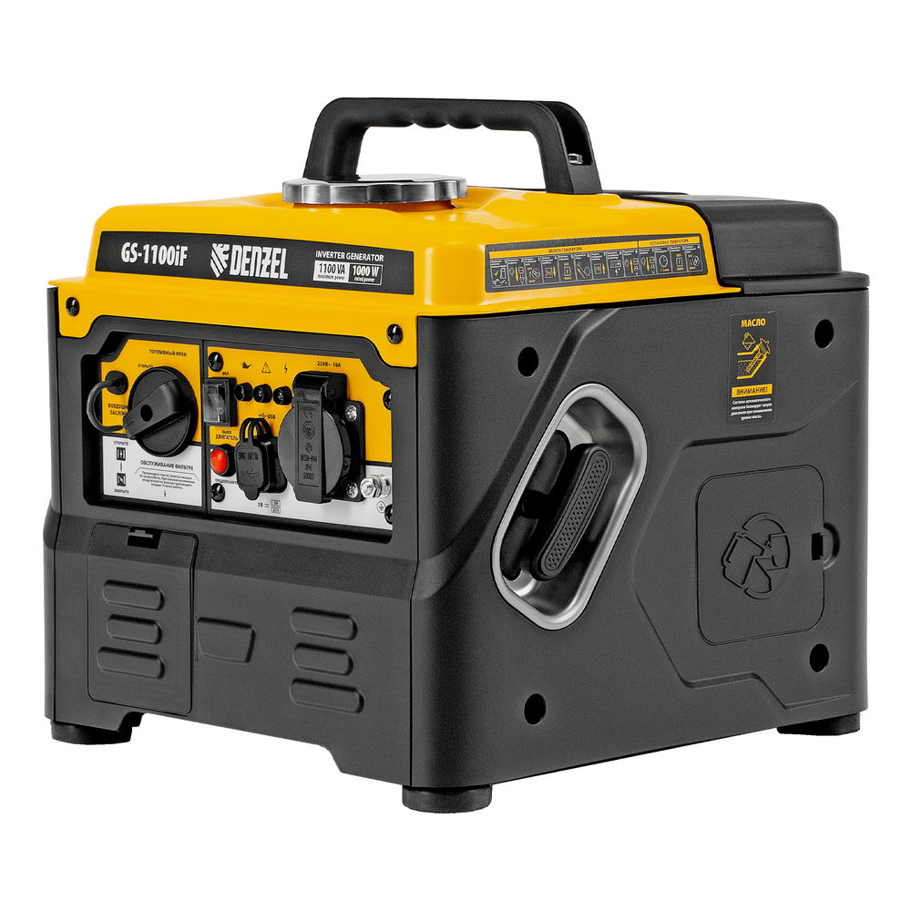 Генератор инверторный GS-1100iF, 1,1 кВт, 230 В, ручной старт DENZEL (94706)