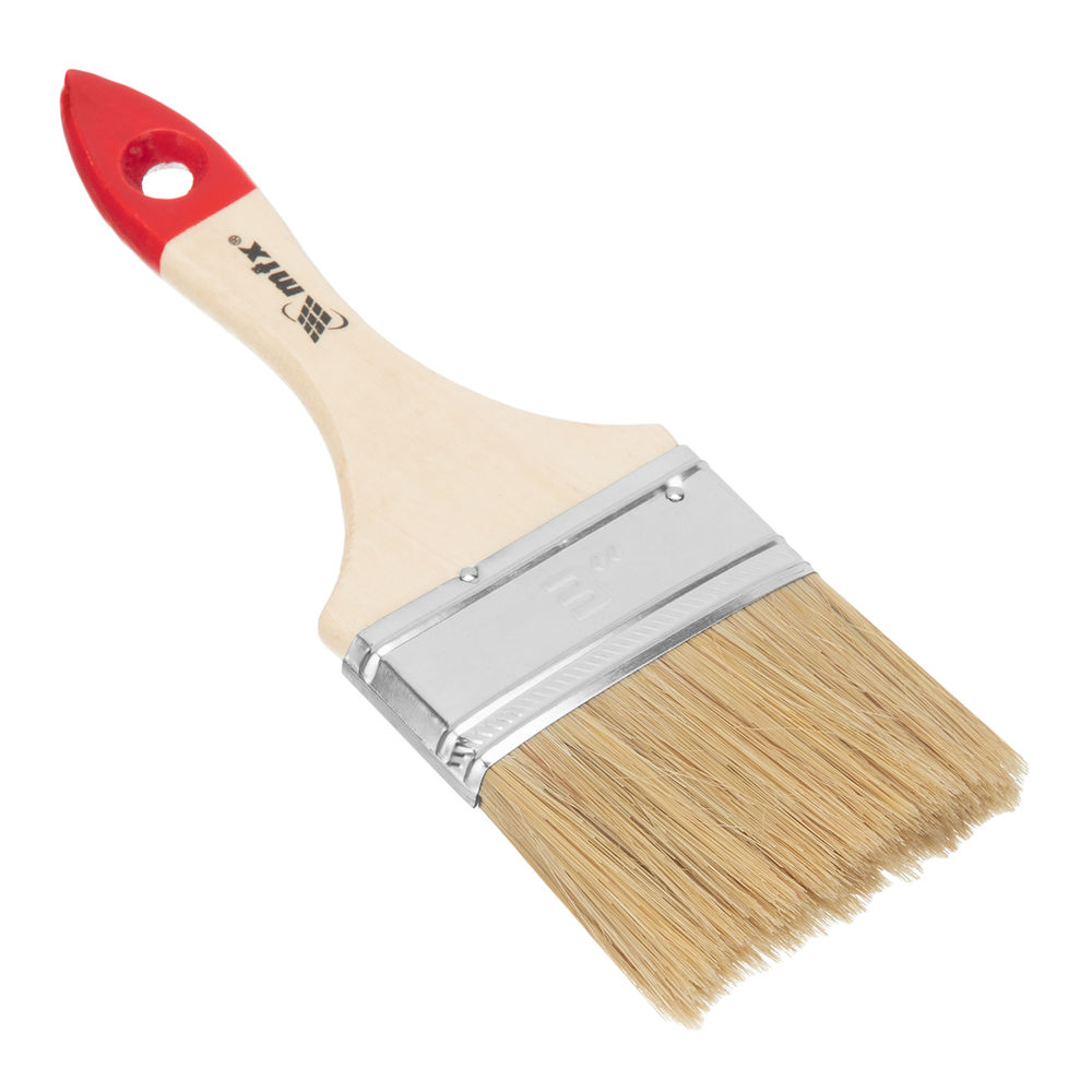 Кисть плоская Стандарт 3 (75 мм) натуральная щетина, деревянная ручка MTX (82540)