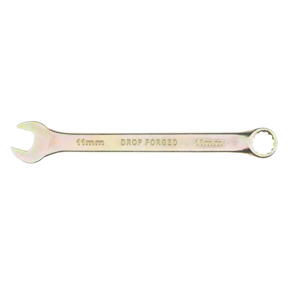 Ключ комбинированный, 11 мм, желтый цинк Сибртех