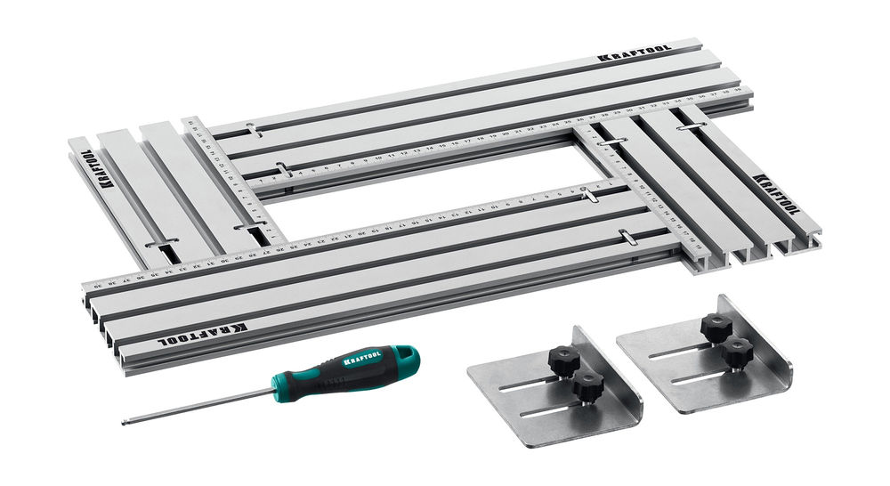 Шаблон фрезерный KRAFTFLEX MFS-200-400 мм, 4 шт, в комплекте с 2 упорами KRAFTOOL 32807