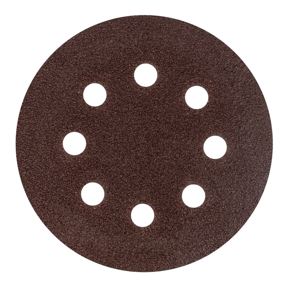 Круг абразивный на ворсовой подложке под липучку, перфорированный, P 40, 125 мм, 5 шт Сибртех (738027)
