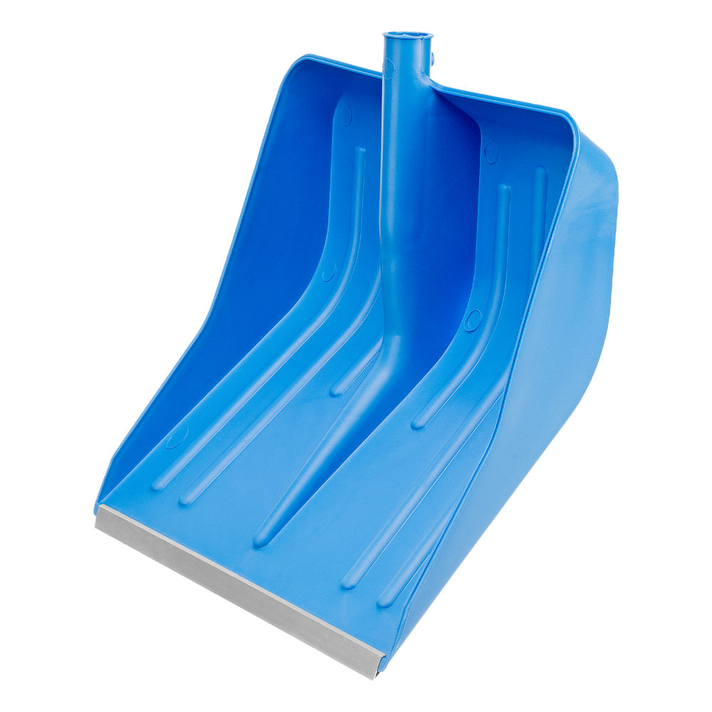 Лопата для уборки снега пластиковая, синяя, 420 х 425 мм, без черенка, Сибртех (61618)