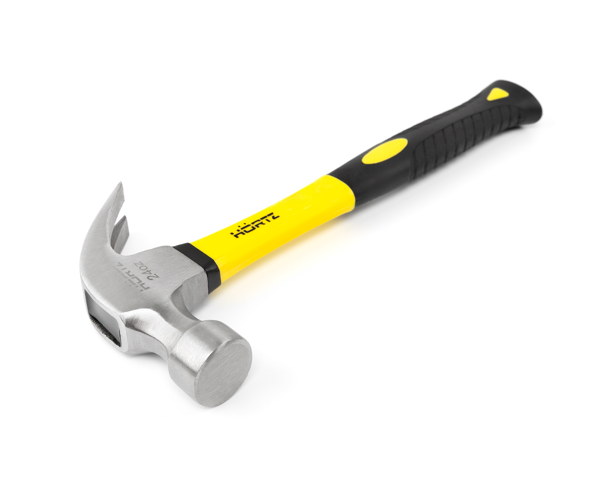 Молоток-гвоздодер 680 грамм с фиберглассовой ручкой HORTZ