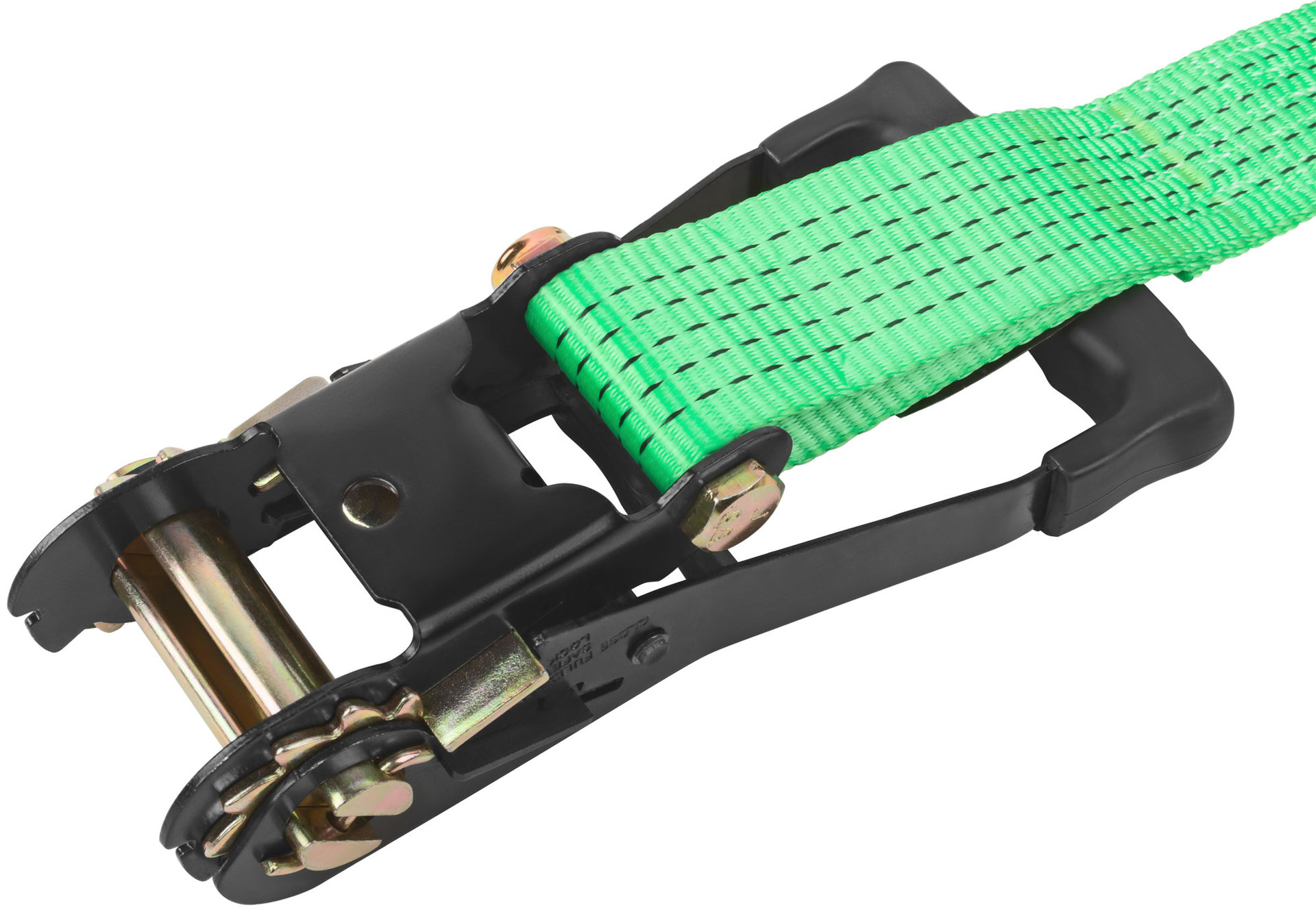 Ремень для крепления груза, храповый механизм 230 мм, полиэфирная лента 50 мм x 12 м, 5000 / 10000 кг (64930)