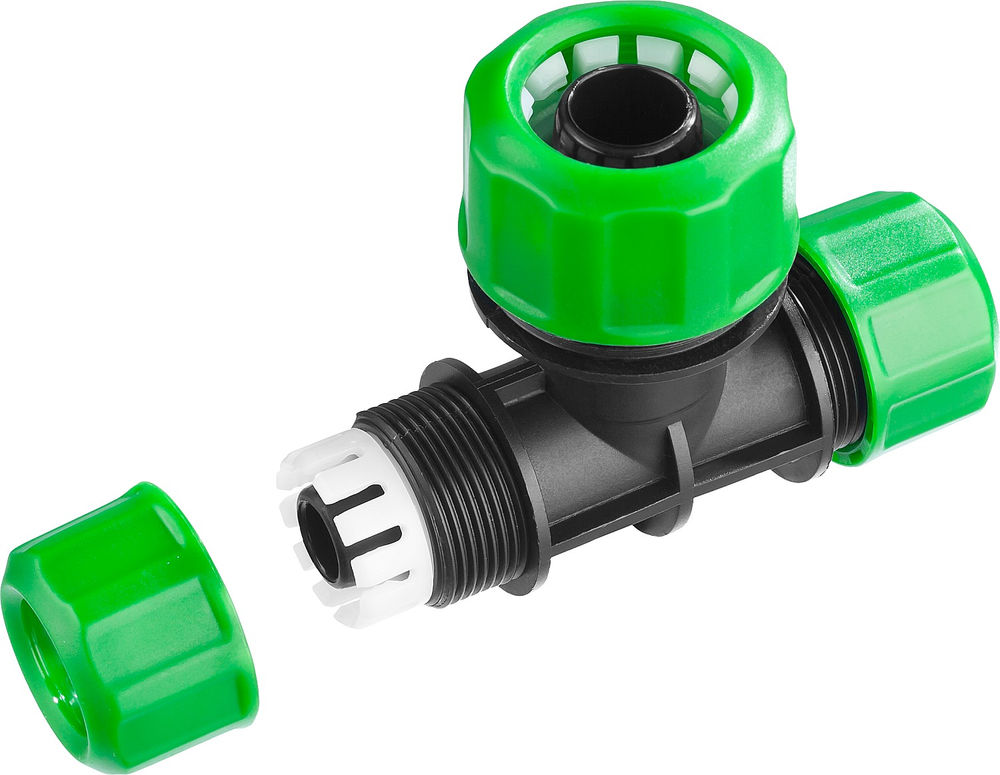 Цанговый тройник 1/2 х 1/2 х 3/4, пластик ABS РОСТОК RW-X1 426370