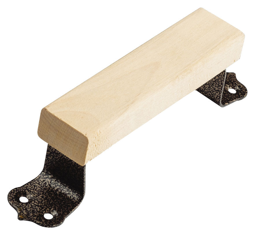 Ручка скоба с деревянными накладками 100 мм (66817)