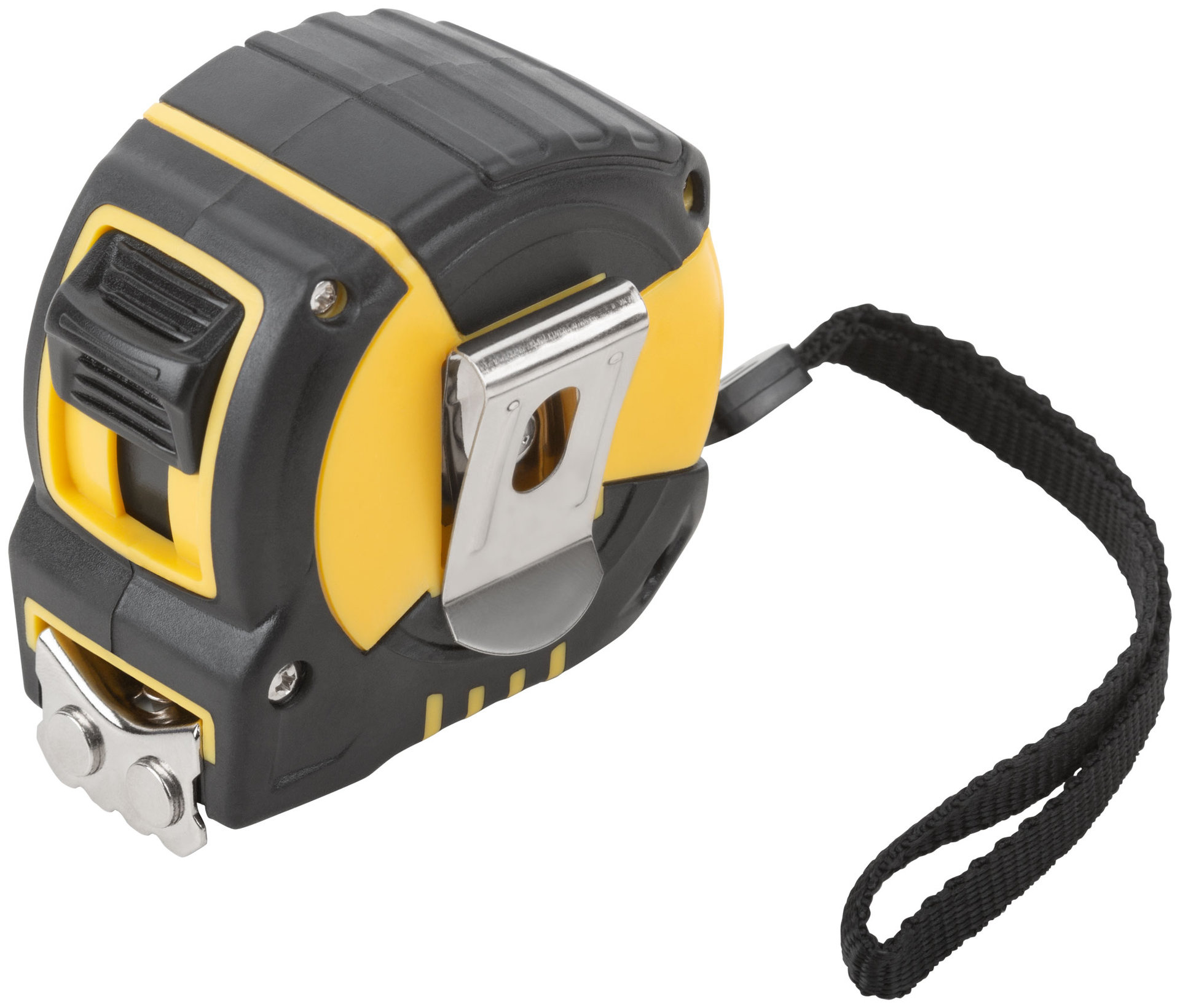 Рулетка Гранд, калибр.лента, нейлон.покр., магн.крючок, двойной стопор, прорезин.корпус 5 м х 25 мм