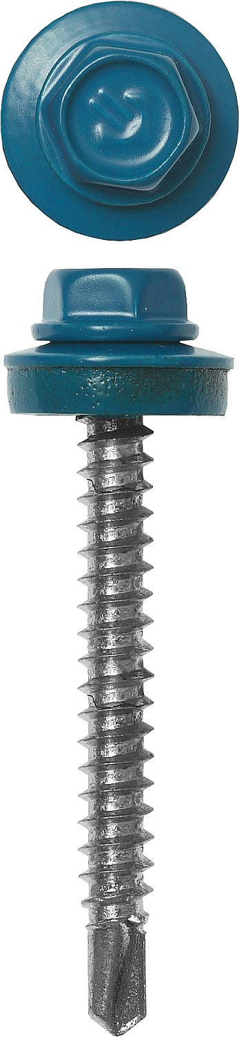 Саморез кровельный 38 х 4.8 мм, RAL 5009 небесно-голубой, 300 шт СКД ЗУБР 4-300315-48-038-5009