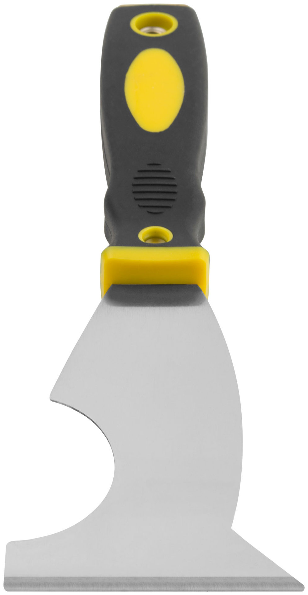 Шпатель многофункциональный Профи, толщ.лезв.1 мм, двухкомп. ручка с метал. бойком, усил.сталь, 75 мм (06678)