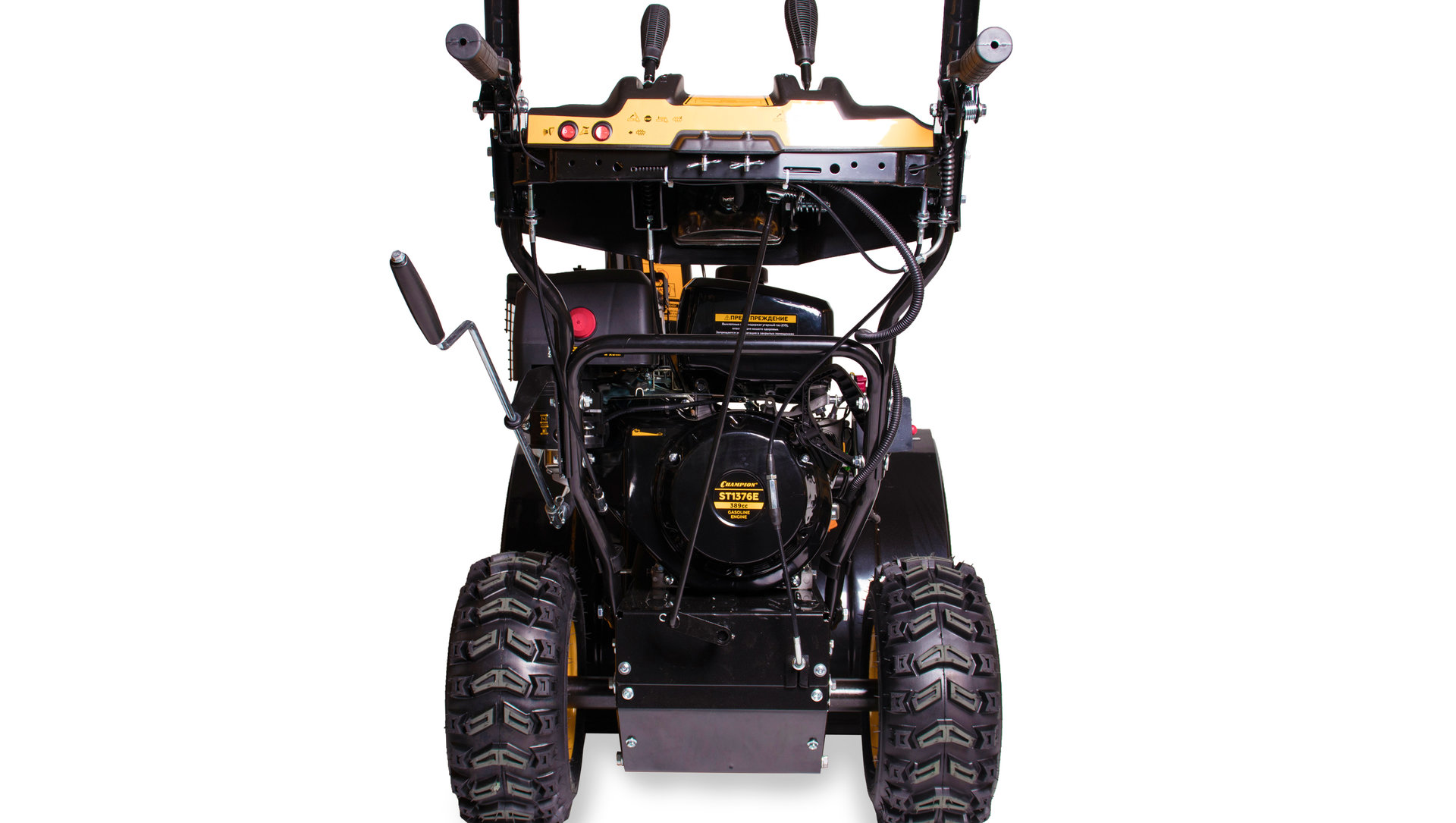 Снегоотбрасыватель CHAMPION ST1376E ( PRO, 13лс76см6F/2 колеса6,5л121,5кг эл.стартер,фара,обогрев ру (ST1376E)
