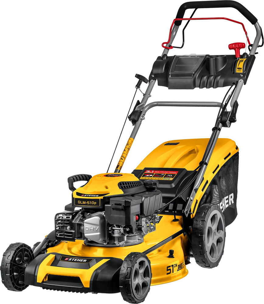 Газонокосилка бензиновая самоходная 510 мм, 6.5 л.с. STEHER GLM-510p