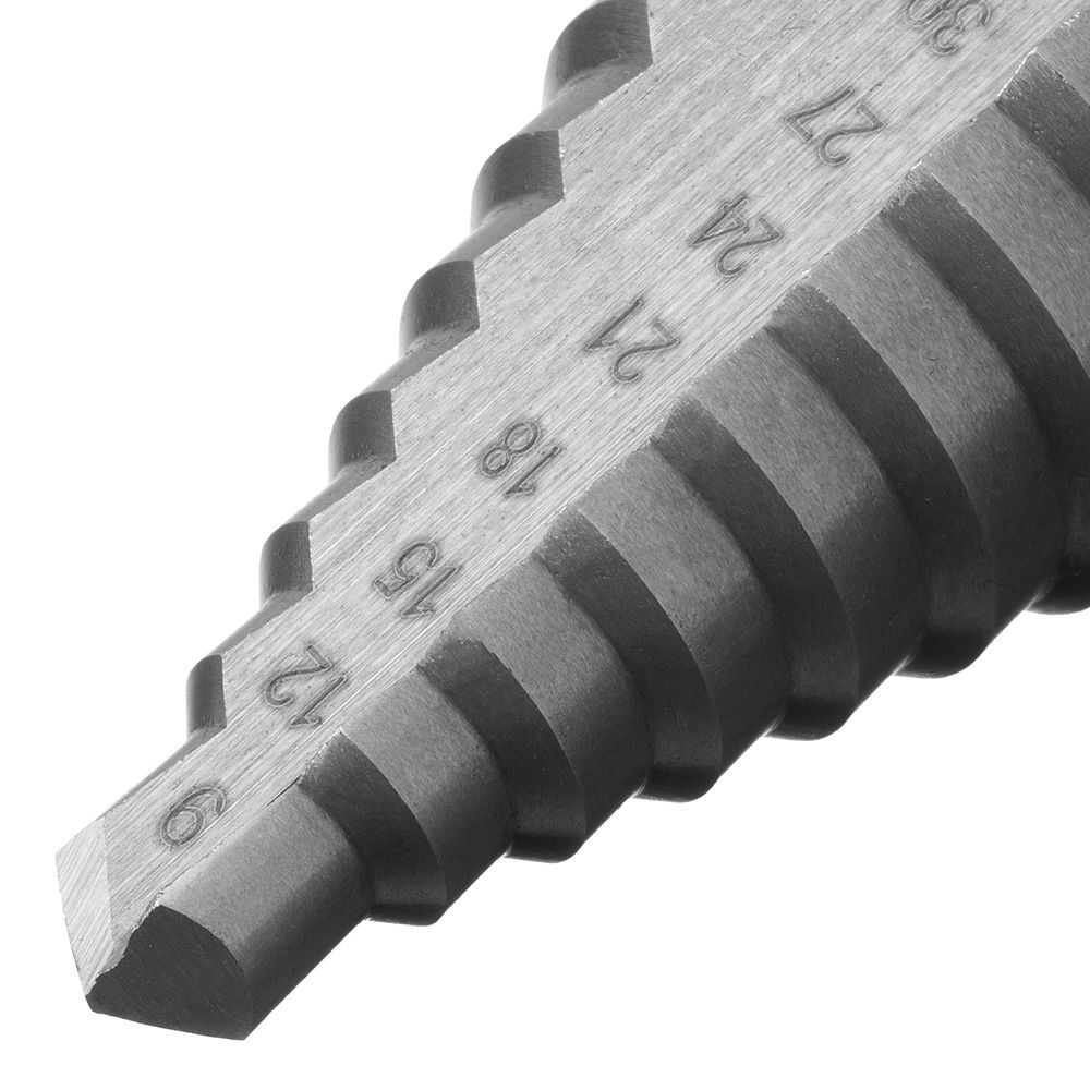 Сверло ступенчатое по металлу, 9-12-15-18-21-24-27-30-33-36 мм, 4241 Сибртех (723014)