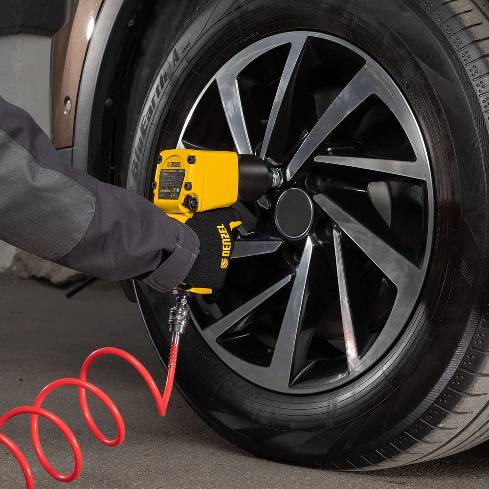 Ударный пневмогайковерт IW860, 1/2, 7000 об/мин, 868 Нм Denzel (57472)