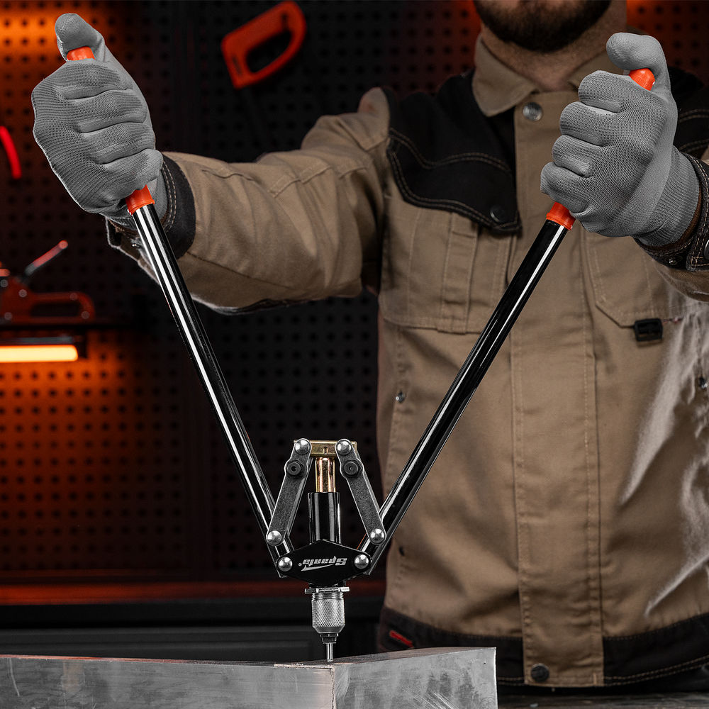 Заклепочник, 450 мм, двуручный, усиленный, заклепки 3.2-4.0-4.8 мм Sparta (405385)