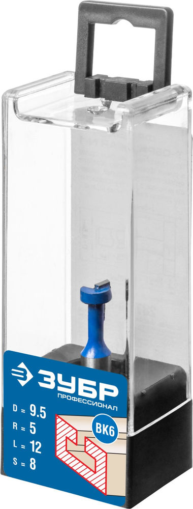 Фреза пазовая Т-образная №1 9.5 x 12 мм, высота 5 мм ЗУБР Профессионал 28749-9.5-60