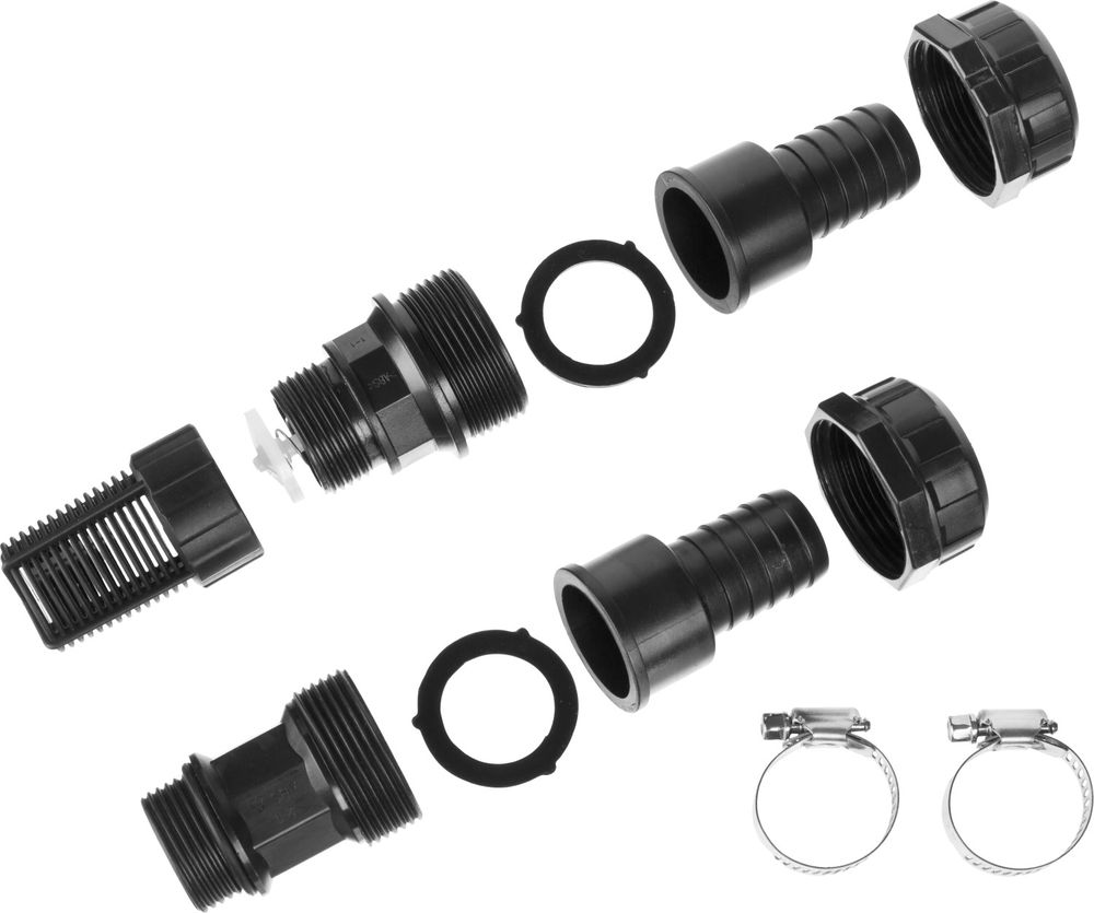 Набор для всасывающих шлангов: обратный клапан с фильтром, адаптер, два хомута ЗУБР 40316