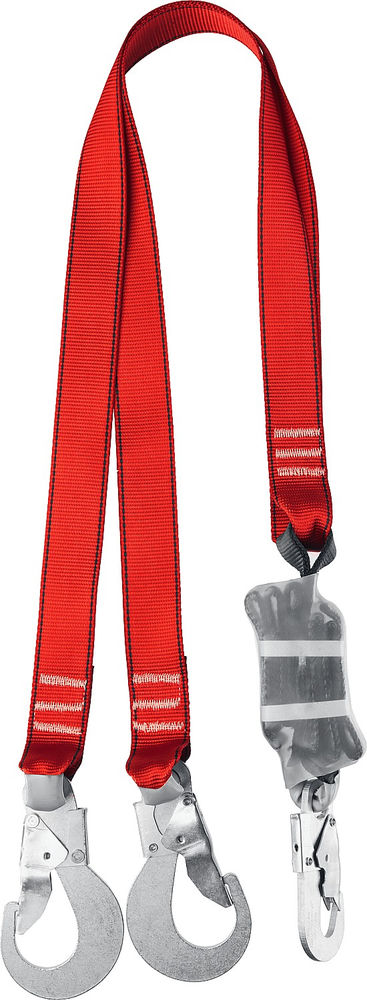 Строп двухплечный 1.42 м с карабинами из оцинкованной стали и амортизатором ленточным разрывным СЛА-2 ЗУБР 11587