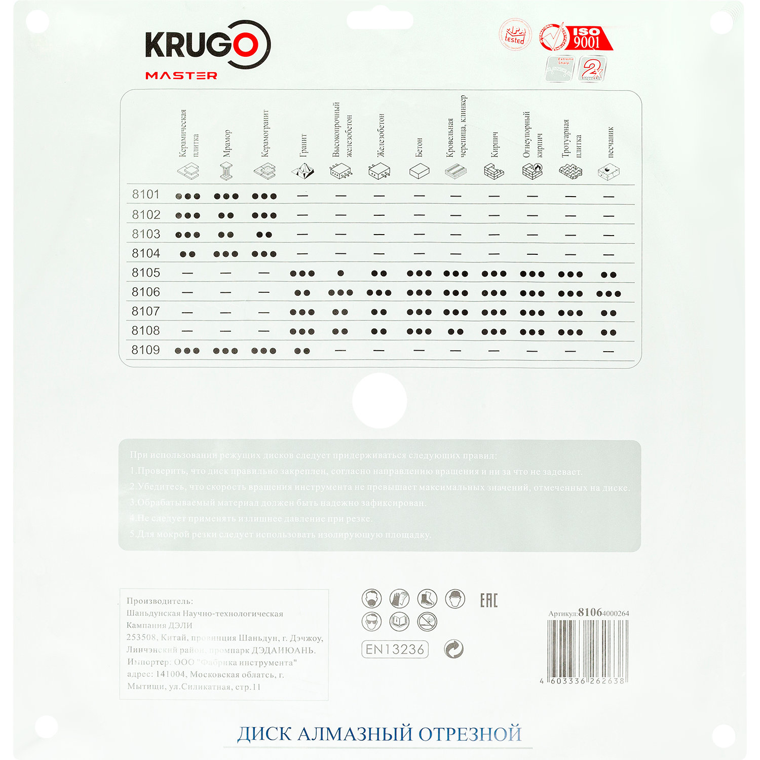 Диск алмазный Турбо по железобетону KRUGO MASTER 400х3,2х25,4х12 mm 81064000264