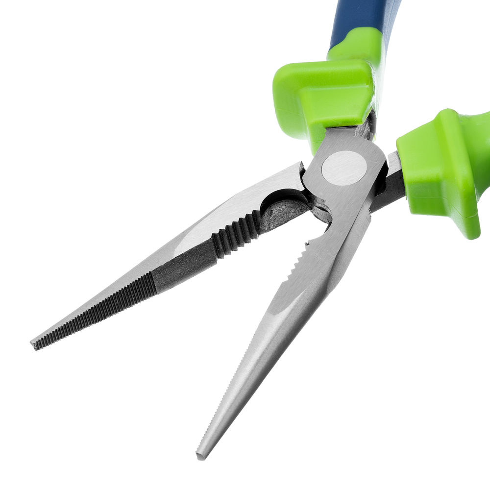 Длинногубцы прямые, 200 мм, двухкомпонентные рукоятки Сибртех (17106)