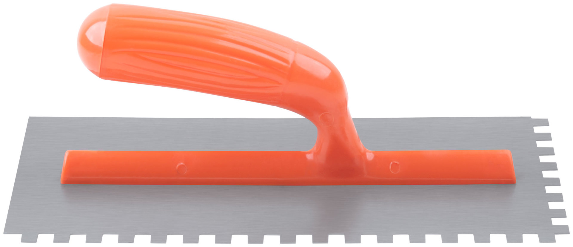 Гладилка стальная с пластиковой ручкой, 280х130 мм зубчатая, зуб 8х8 мм (05138)