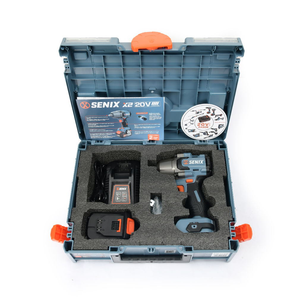 Импульсный гайковерт 1/2, 750 Нм, 1х4Ач, ЗУ, кейс X2 20В