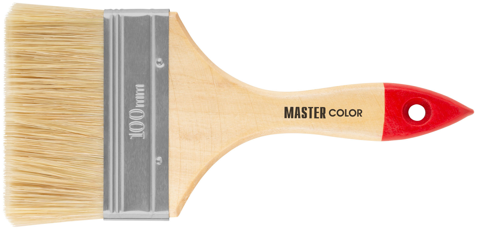 Кисть флейцевая, натур. щетина, 55% топс, лакиров.ручка, ширина 100 мм (30-0016)